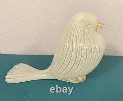 MURANO GLASS. Zanfirico LATTICINO WHITE DOVE gold Accent. Vintage. Venice Italy