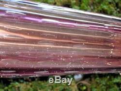 MURANO HAND BLOWN GLASS RARE Purple Amethyst COLOR RIBS FLAKES BIG LAMP