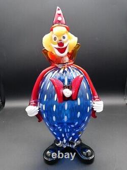 MURANO Hand Blown 14 Glass Figure Clown Made In Italy