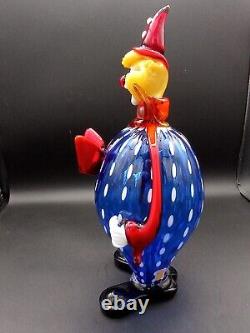 MURANO Hand Blown 14 Glass Figure Clown Made In Italy