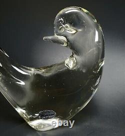 MURANO Hand Blown Art Glass BIRD EXAGGURATED PLUME AVAIN ITALY 12 MCM EUC