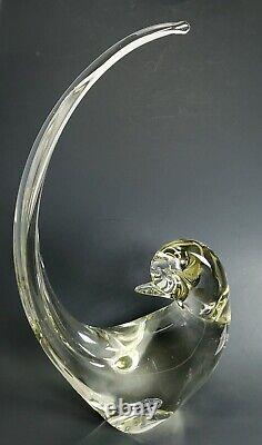 MURANO Hand Blown Art Glass BIRD EXAGGURATED PLUME AVAIN ITALY 12 MCM EUC