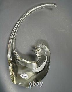 MURANO Hand Blown Art Glass BIRD EXAGGURATED PLUME AVAIN ITALY 12 MCM EUC