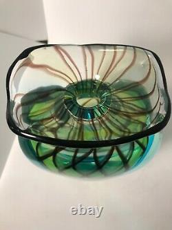 MURANO Hand Blown Art Glass Multi-Color Vase 10H 8.6 Pounds