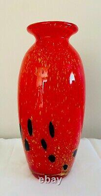 MURANO ITALY, Art Glass Vase Hand Blown, 11 Tall. Vintage, signed by Carlo vel