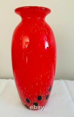 MURANO ITALY, Art Glass Vase Hand Blown, 11 Tall. Vintage, signed by Carlo vel