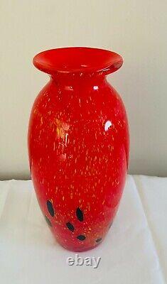 MURANO ITALY, Art Glass Vase Hand Blown, 11 Tall. Vintage, signed by Carlo vel