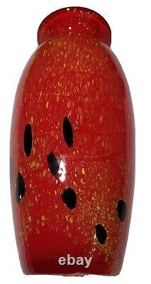 MURANO ITALY, Art Glass Vase Hand Blown, 11 Tall. Vintage, signed by Carlo vel