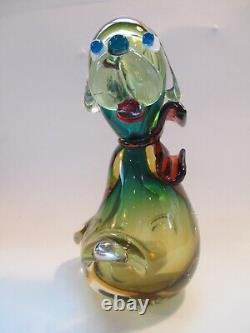 MURANO Italy Art Glass Figure Dog Multicolor Hand Blown Glass C73