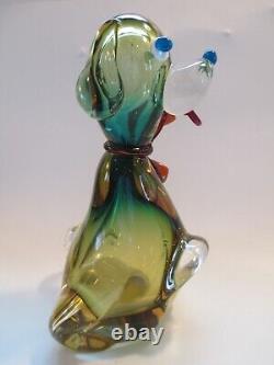 MURANO Italy Art Glass Figure Dog Multicolor Hand Blown Glass C73