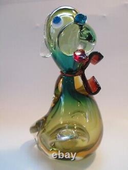 MURANO Italy Art Glass Figure Dog Multicolor Hand Blown Glass C73