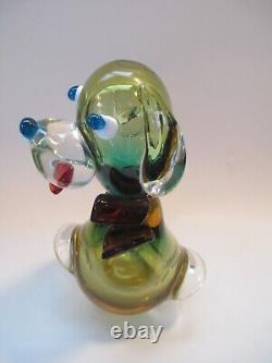 MURANO Italy Art Glass Figure Dog Multicolor Hand Blown Glass C73