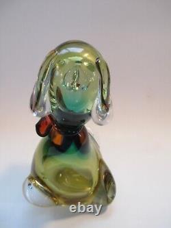 MURANO Italy Art Glass Figure Dog Multicolor Hand Blown Glass C73