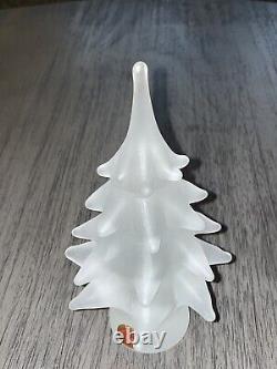 MURANO Italy Frosted Art Glass Tiered CHRISTMAS TREE- 7 Tall Beautiful