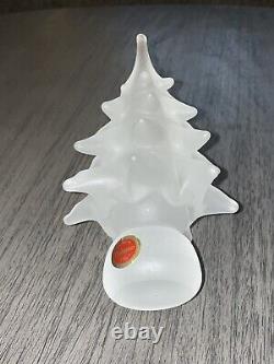 MURANO Italy Frosted Art Glass Tiered CHRISTMAS TREE- 7 Tall Beautiful