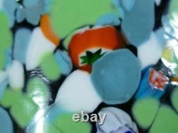 MURANO Italy VINTAGE Swirl Millefiori Spatter ART GLASS Vase hand blown COLORFUL