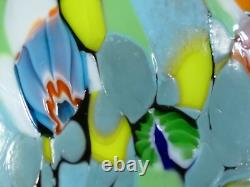 MURANO Italy VINTAGE Swirl Millefiori Spatter ART GLASS Vase hand blown COLORFUL