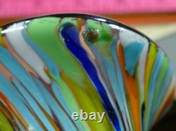 MURANO Italy VINTAGE Swirl Millefiori Spatter ART GLASS Vase hand blown COLORFUL MURANO Italy VINTAGE Swirl Millefiori Spatter ART GLASS Vase hand blown COLORFUL