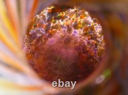 MURANO Italy VINTAGE Swirl Millefiori Spatter ART GLASS Vase hand blown COLORFUL