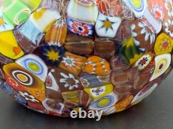 MURANO Multicolour Millefiori Hand Blown Glass Pitcher Vase Italy Fratelli Toso
