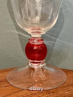 MURANO Pitcher Hand Blown Clear & Cranberry Glass Signed By ALFREDO BARBINI