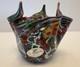 MURANO VENICE ITALY HAND BLOWN GLASS MILLEFIORI HANDKERCHIEF VASE withorig tag
