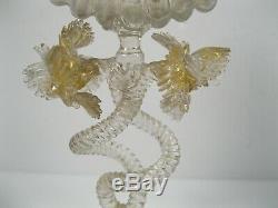 MURANO Venetian Small Stemmed Shell Shape glass Vase