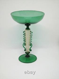 MURANO green goblet handmade by Davide Fuin