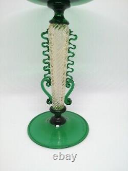 MURANO green goblet handmade by Davide Fuin