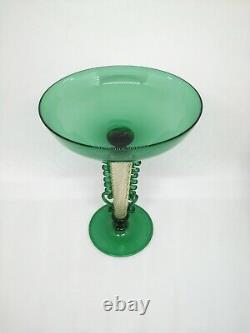 MURANO green goblet handmade by Davide Fuin