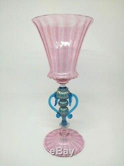MURANO pink goblet handmade by Davide Fuin