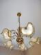 MURANOHAND BLOWN GLASSITALYGOLD PLATED BASETULIP FORM CHANDELIER With5 LIGHTS