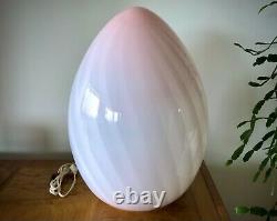 Maestri Murano 18 RARE PINK AND WHITE Swirl Glass Egg Lamp Mid Century Mushroom