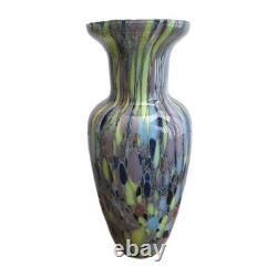 Maestri Vetrai Murano Vase Hand Blown Art Glass 15 Tall Made in Italy Lavender