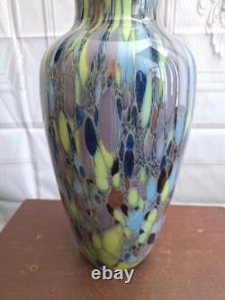 Maestri Vetrai Murano Vase Hand Blown Art Glass 15 Tall Made in Italy Lavender