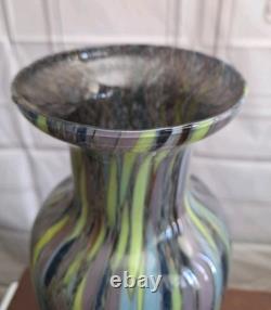 Maestri Vetrai Murano Vase Hand Blown Art Glass 15 Tall Made in Italy Lavender
