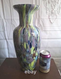 Maestri Vetrai Murano Vase Hand Blown Art Glass 15 Tall Made in Italy Lavender