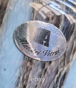 Maestri Vetrai Murano Vase Hand Blown Art Glass 15 Tall Made in Italy Lavender