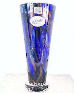 Makora Krosno Hand Blown Murano Style Art Glass Vase 12.75H Made in Poland
