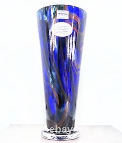 Makora Krosno Hand Blown Murano Style Art Glass Vase 12.75H Made in Poland