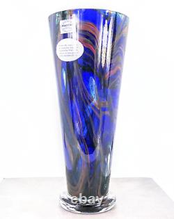 Makora Krosno Hand Blown Murano Style Art Glass Vase 12.75H Made in Poland