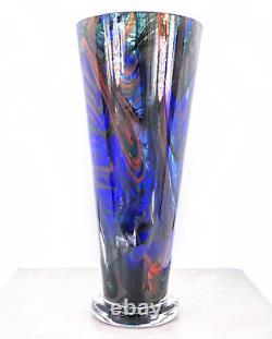 Makora Krosno Hand Blown Murano Style Art Glass Vase 12.75H Made in Poland