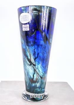 Makora Krosno Hand Blown Murano Style Swirl Art Glass Vase Made in Poland