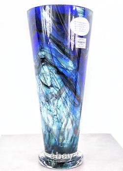 Makora Krosno Hand Blown Murano Style Swirl Art Glass Vase Made in Poland