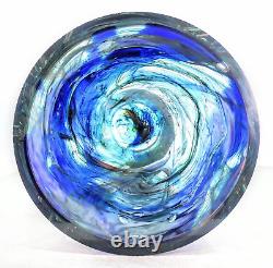 Makora Krosno Hand Blown Murano Style Swirl Art Glass Vase Made in Poland