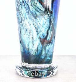 Makora Krosno Hand Blown Murano Style Swirl Art Glass Vase Made in Poland