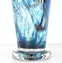 Makora Krosno Hand Blown Murano Style Swirl Art Glass Vase Made in Poland