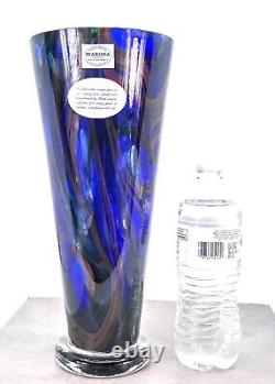 Makora Krosno Murano Style Hand Blown Streaked Glass Vase 12.7 Tall Poland Made