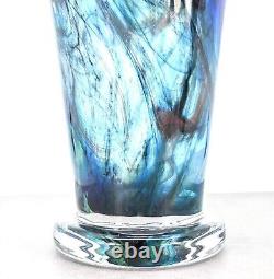 Makora Krosno Murano Style Hand Blown Streaked Glass Vase 12.7 Tall Poland Made