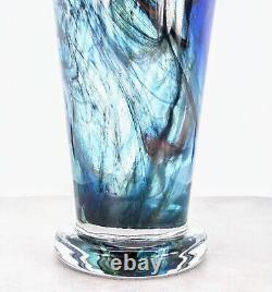 Makora Krosno Murano Style Hand Blown Streaked Glass Vase 12.7 Tall Poland Made